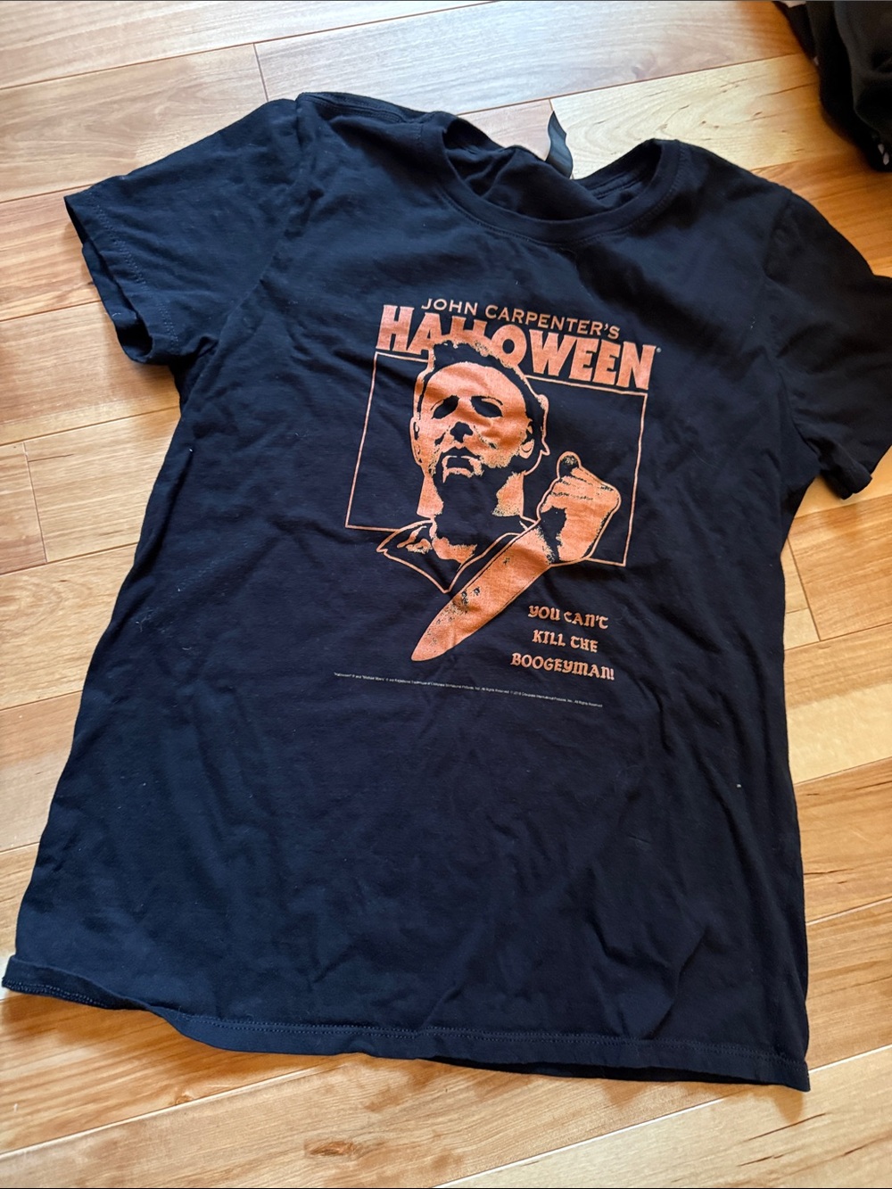 Halloween Graphic Tee - Black with Orange Print